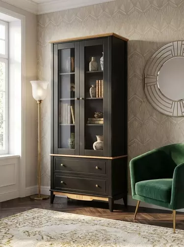   Шкаф для посуды с ящиками 22 Пенни блэк/антик 24   