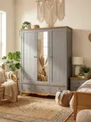   Шкаф с зеркалом из дерева 33 Пенни серый 7046-антик 24   