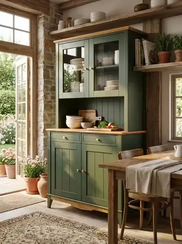 Буфет из массива сосны Пенни грин 6020/антик 24