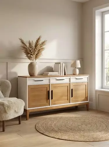 Тумба 3 ящика 33 Гранада белый воск/антик 24