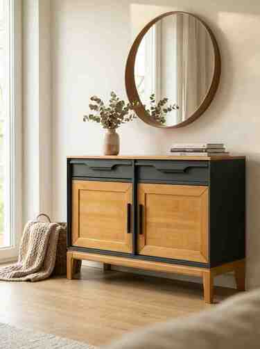 Тумба с 2 ящиками 22 Гранада серый 7016/антик 24