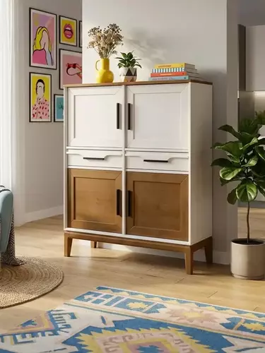  Шкаф из натурального дерева  для посуды 42 Гранада белый воск/антик 24