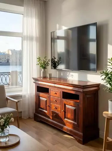 Комод с 4 ящиками дуб Луи Филипп ОВ 07