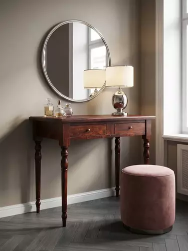 Стол с 2 ящиками дуб Луи Филипп туалетный ОВ 01 (без надстройки и зеркала)