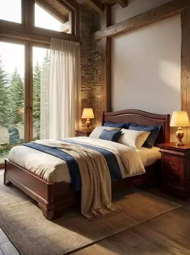 Кровать массив ольхи  Луи Филипп ОВ 03  1400х2000 