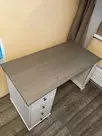 Стол Бейли письменный с 4-я ящиками белый воск/антрацит