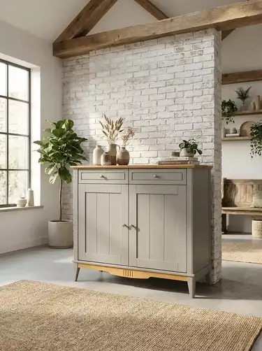 Комод буфета Пенни (Тумба буфета 22) серый 7046/антик 24 (NN новые направляющие)