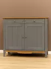 Комод буфета Пенни (Тумба буфета 22) серый 7046/антик 24 (NN новые направляющие)