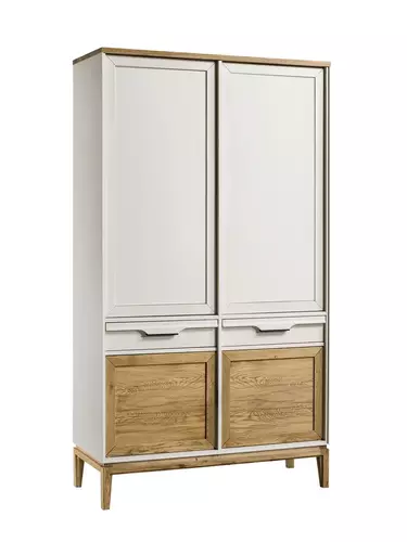 Шкаф для одежды 2-х ств 425 Гранада белый воск/антик 24 (выставочный образец)