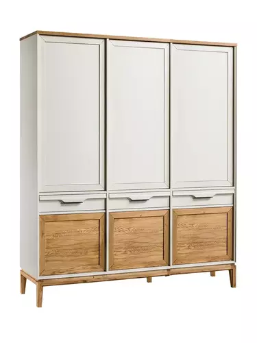 Шкаф для одежды 3-х ств 635 Гранада белый воск/антик 24 (выставочный образец)