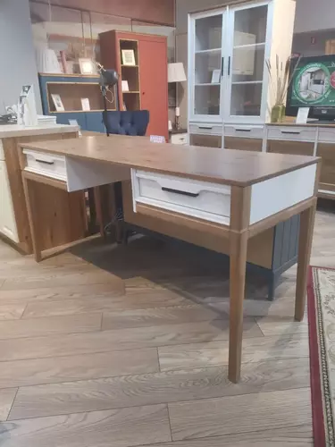 Стол письменный 2-х тумбовый Гранада белый воск/антик 24 (выставочный образец)