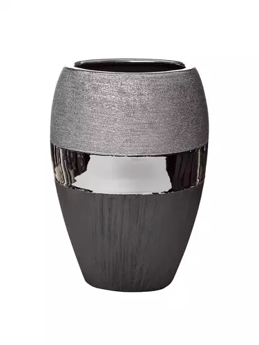 Ваза керамическая черно-серебристая большая (выставочный образец)