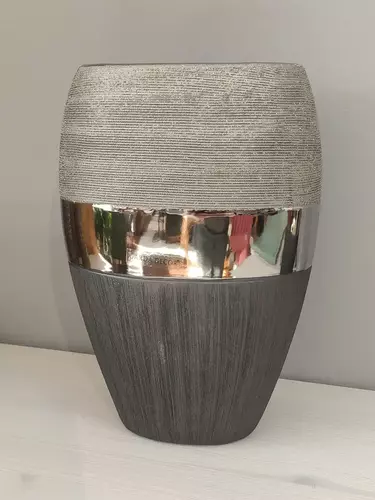 Ваза керамическая черно-серебристая большая (выставочный образец)