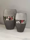 Ваза керамическая черно-серебристая большая (выставочный образец)