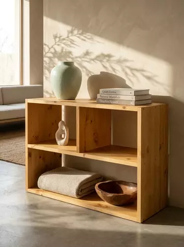 Стеллаж из дерева светлый Арль 3  секции KCCCN