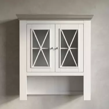 Надстройка комода Форест (буфета малого) 2 двери белый воск/серый