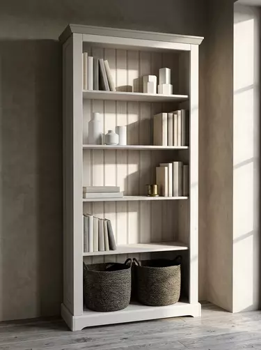 Стеллаж сосна белый Форест белый воск/серый