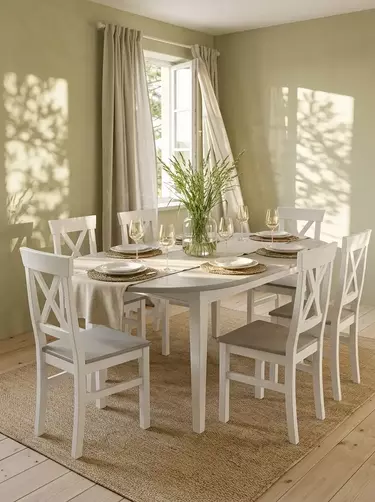 Стол обеденный раскладной Форест 110/145 белый воск/серый