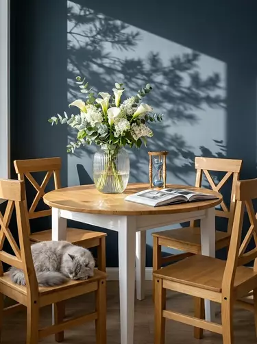 Стол обеденный  раскладной Форест 90/125 Белый воск/Антик