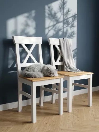 Стул из дерева Форест 2 шт. цвет - белый/антик