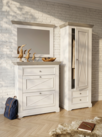 Шкаф деревянный Форест для одежды 1 дверь 2 ящика белый воск/серый