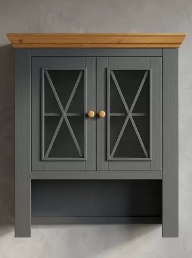 Надстройка комода (буфет малый) 2 двери Форест серый 7012/бейц-масло