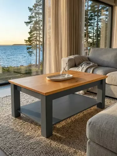 Стол журнальный Форест большой серый 7012/бейц-масло