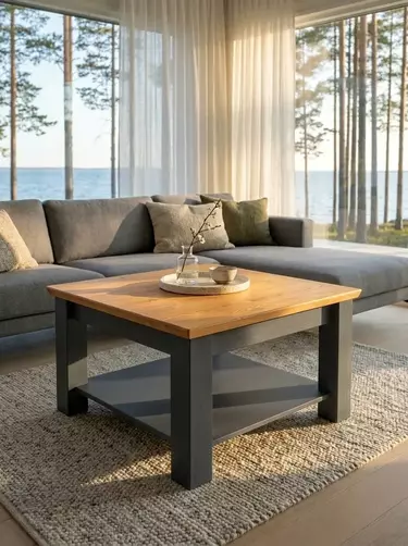 Стол журнальный Форест малый серый 7012/бейц-масло