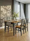 Стол обеденный Форест со вставкой 140 серый 7012/бейц-масло