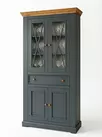Шкаф для посуды Форест широкий 4 двери 1 ящик серый 7012/бейц-масло