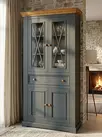 Шкаф для посуды Форест широкий 4 двери 1 ящик серый 7012/бейц-масло