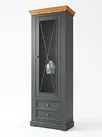 Шкаф для посуды Форест узкий 1 дверь 2 ящика серый 7012/бейц-масло