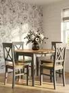 Стол обеденный раскладной Сканди 90/125, серый 7046/антик