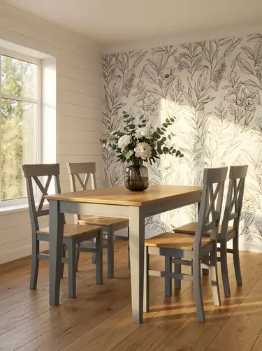 Стол Сканди обеденный 120 без выдвижного ящика, серый 7046/антик 