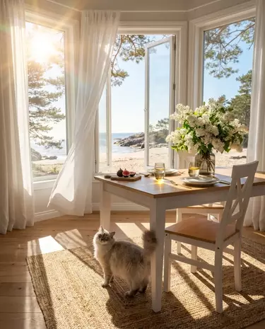 Стол Сканди обеденный 140 со вставкой, белый/антик