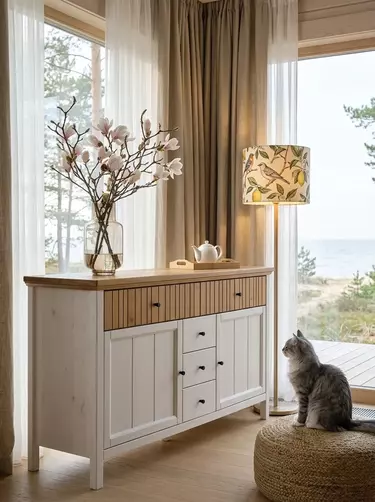 Тумба Сканди 232 глухие двери, белый/антик