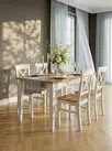 Стол Сканди обеденный 160 со вставкой белый/антик