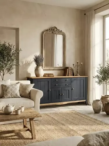 Тумба 222  1800х452х841 Пенни черный сапфир/антик 24 (NN новые направляющие)