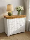 Комод Бейли с 4 ящиками белый воск/антик