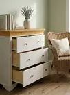 Комод Бейли с 4 ящиками белый воск/антик