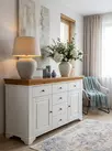 Комод Бейли с 2 дверками и 6 ящиками белый воск/антик