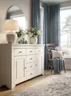 Комод с 6 ящиками массив Бейли 2 двери 6-ящ белый воск
