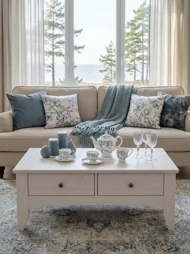 Стол с ящиками Бейли журнальный белый воск