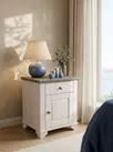 Тумба прикроватная Бейли белый воск/антрацит