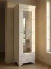 Шкаф массив сосны Бейли 1-ств с зеркалом белый воск