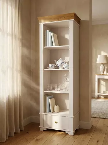 Стеллаж Бейли белый воск/антик