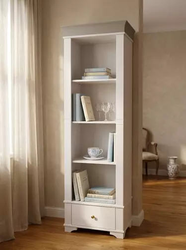 Стеллаж Бейли белый воск/антрацит