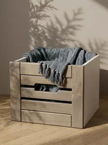 Ящик для шкафа (стеллажа) Бейли белый воск/антрацит