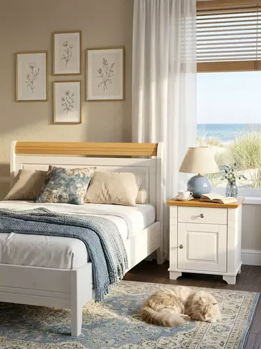 Кровать Бейли 1200х2000 без изножья белый воск/антик