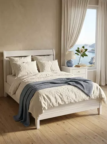 Кровать Бейли 1200х2000 без изножья массив белый воск